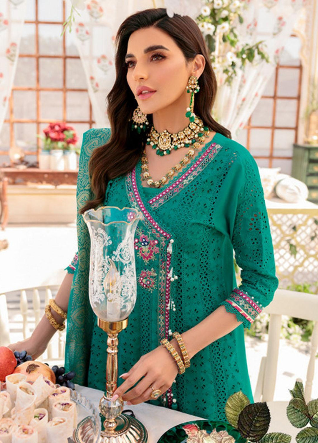 Noor by Saadia Asad Embroidered Lawn Suits Unstitched 3 Piece NSA22E D8B - Eid Collection