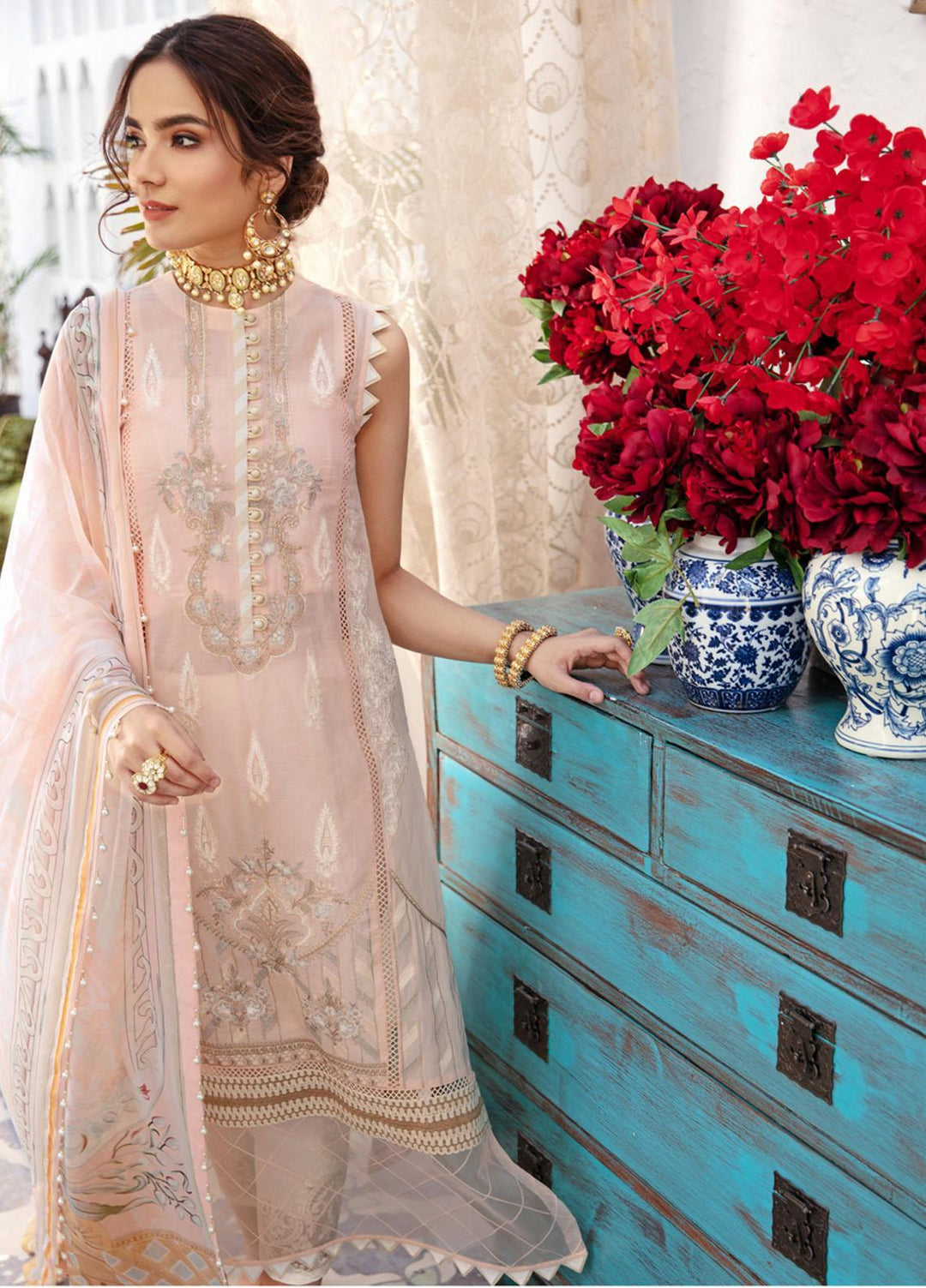 Noor by Saadia Asad Embroidered Chikankari Suits Unstitched 3 Piece NSA21E 1A - Festive Collection