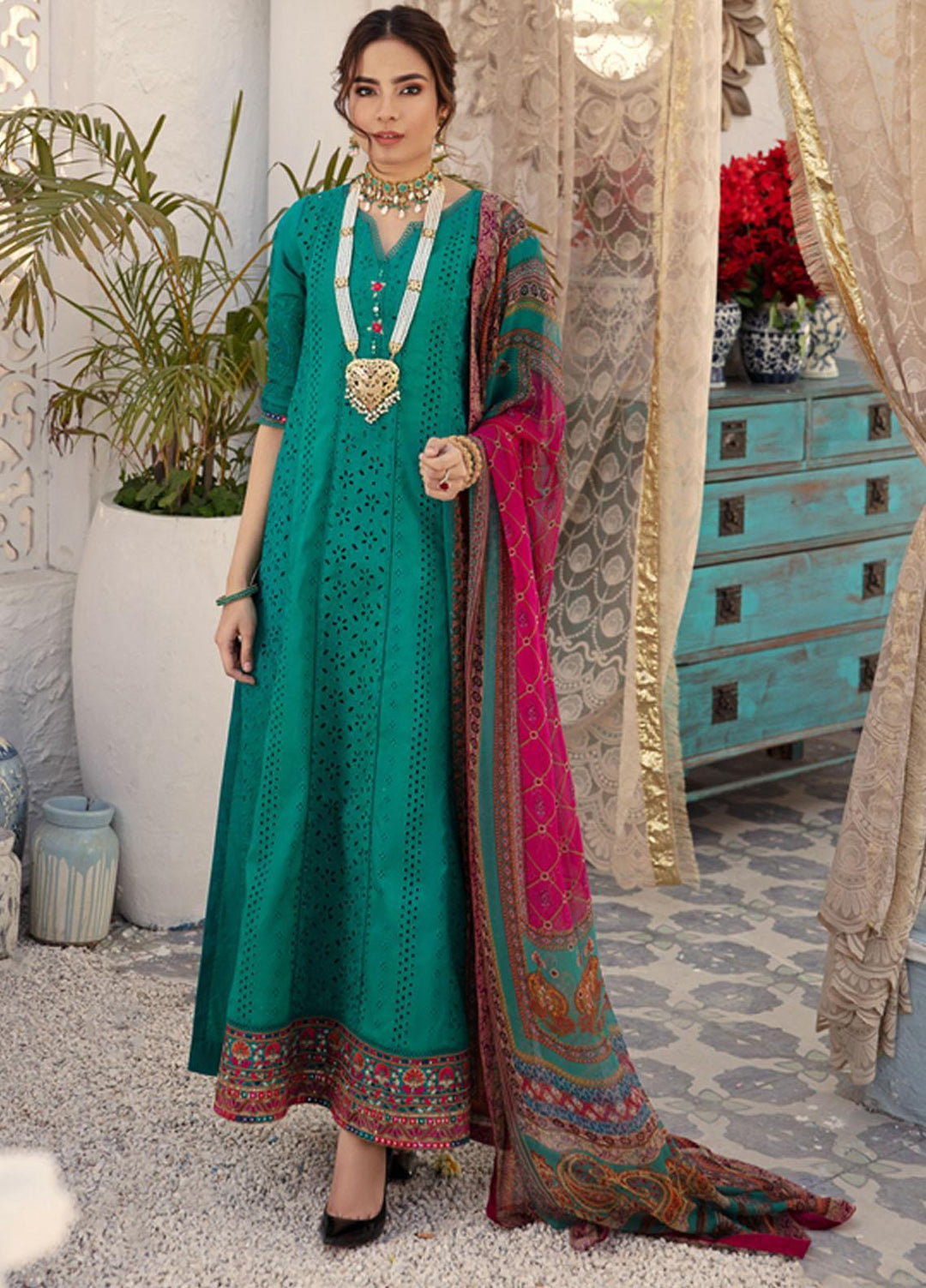Noor by Saadia Asad Embroidered Chikankari Suits Unstitched 3 Piece NSA21E 3A - Festive Collection