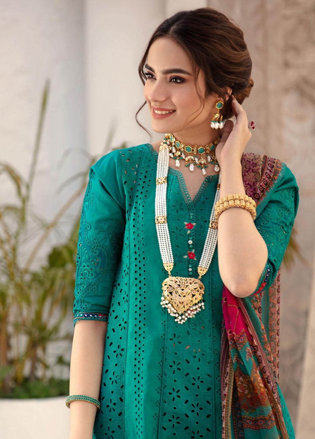 Noor by Saadia Asad Embroidered Chikankari Suits Unstitched 3 Piece NSA21E 3A - Festive Collection