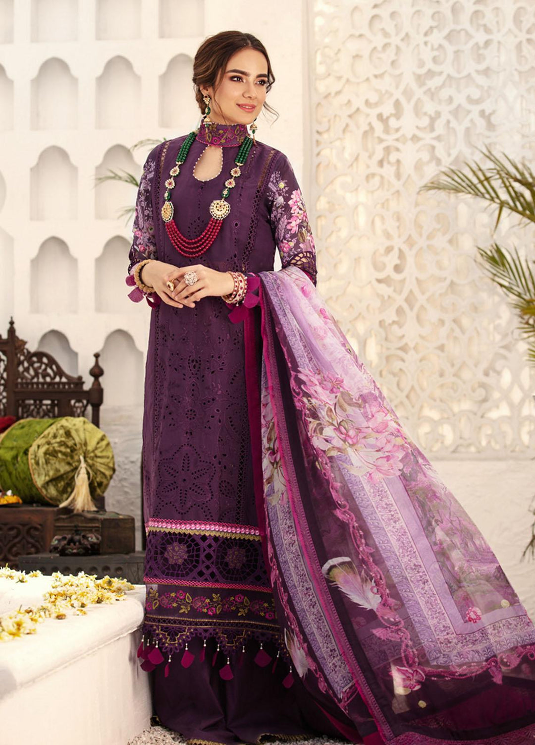 Noor by Saadia Asad Embroidered Chikankari Suits Unstitched 3 Piece NSA21E 4A - Festive Collection