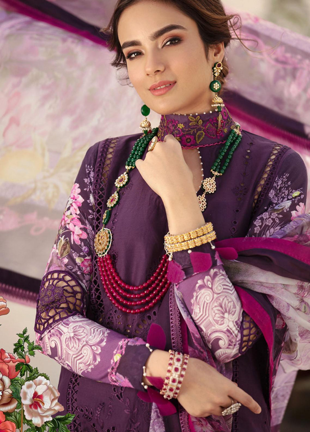 Noor by Saadia Asad Embroidered Chikankari Suits Unstitched 3 Piece NSA21E 4A - Festive Collection