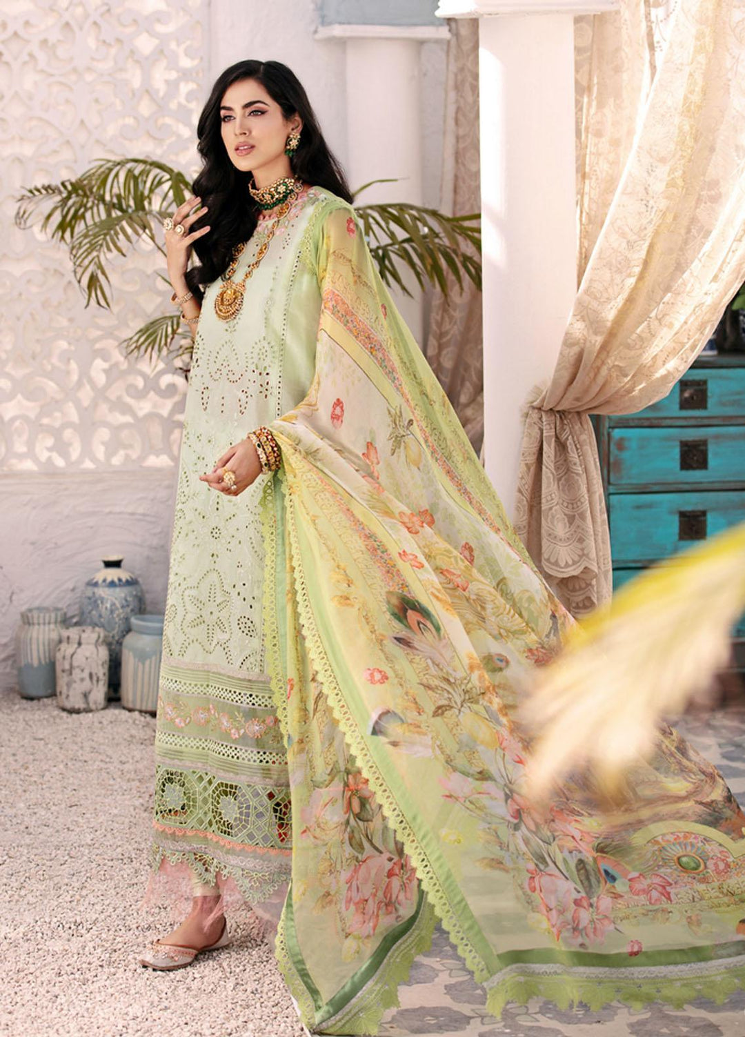 Noor by Saadia Asad Embroidered Chikankari Suits Unstitched 3 Piece NSA21E 4B - Festive Collection