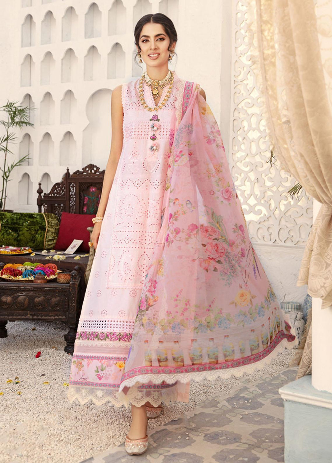 Noor by Saadia Asad Embroidered Chikankari Suits Unstitched 3 Piece NSA21E 7A - Festive Collection