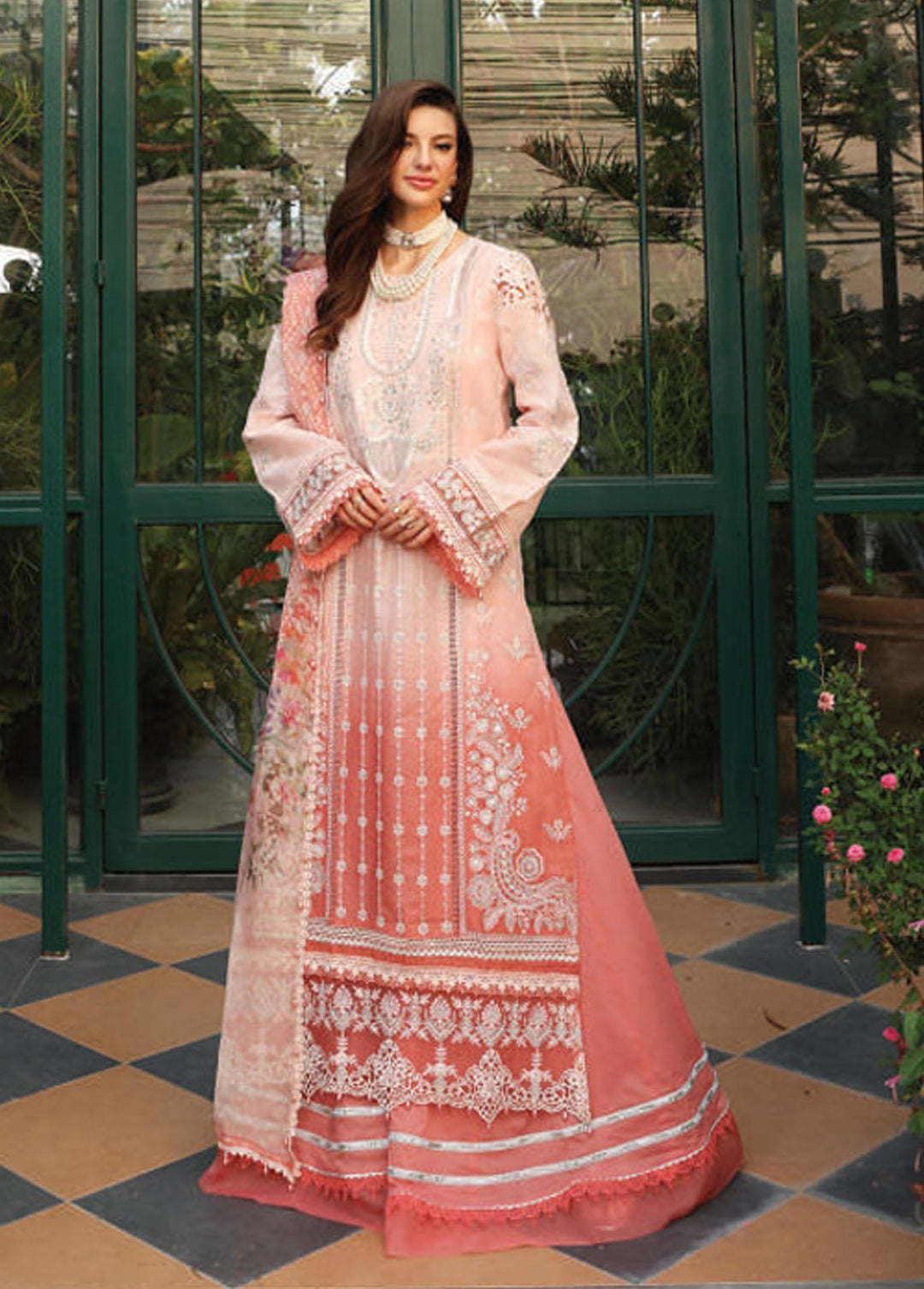 Noor by Saadia Asad Embroidered Lawn Suits Unstitched 3 Piece NSA23E D3 - Eid Collection