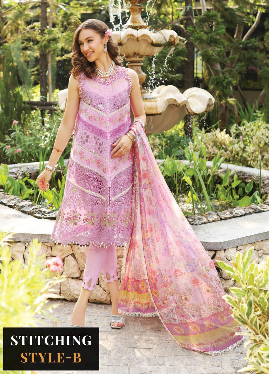 Noor by Saadia Asad Embroidered Lawn Suits Unstitched 3 Piece NSA23E D5 - Eid Collection