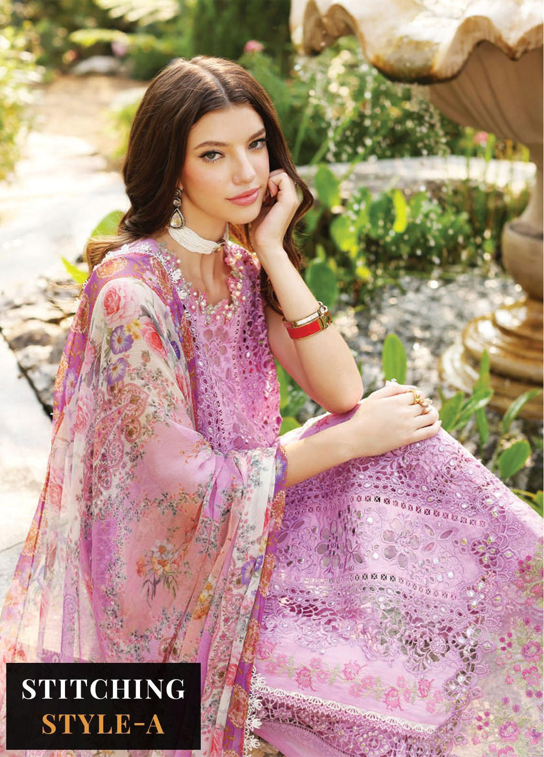 Noor by Saadia Asad Embroidered Lawn Suits Unstitched 3 Piece NSA23E D5 - Eid Collection