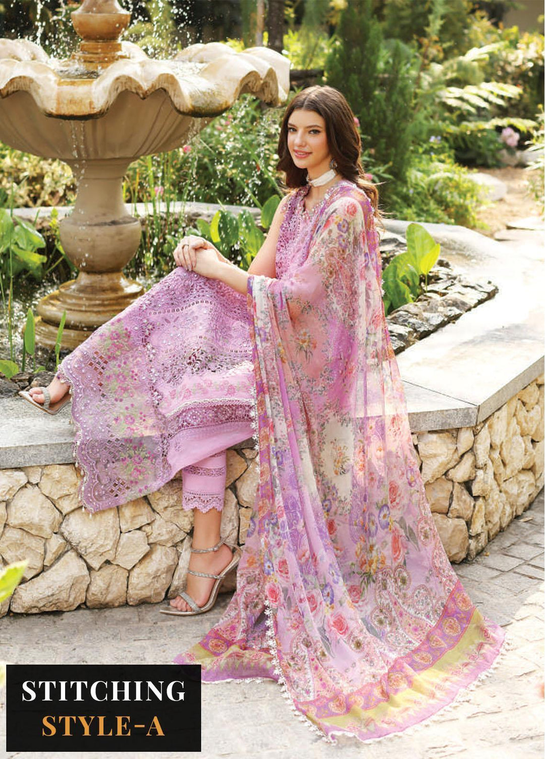 Noor by Saadia Asad Embroidered Lawn Suits Unstitched 3 Piece NSA23E D5 - Eid Collection