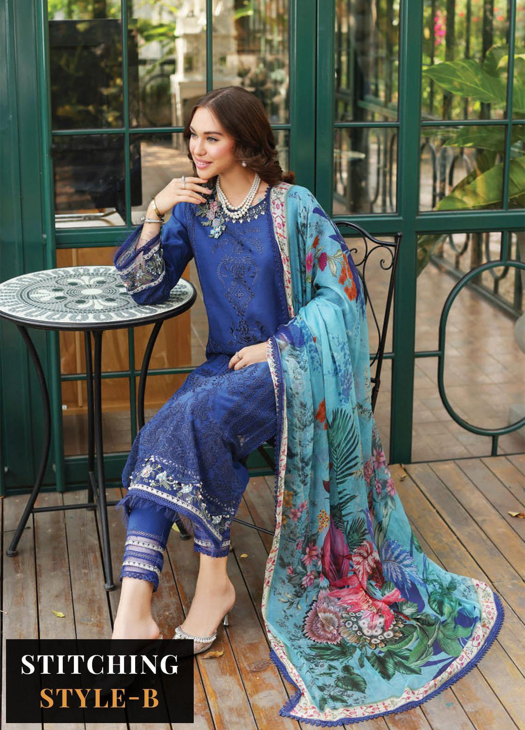 Noor by Saadia Asad Embroidered Lawn Suits Unstitched 3 Piece NSA23E D7 - Eid Collection