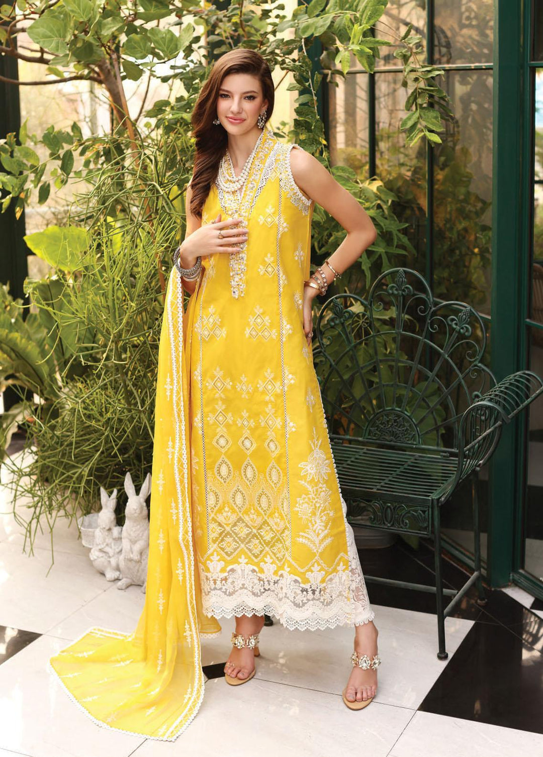 Noor by Saadia Asad Embroidered Lawn Suits Unstitched 3 Piece NSA23E D8 - Eid Collection