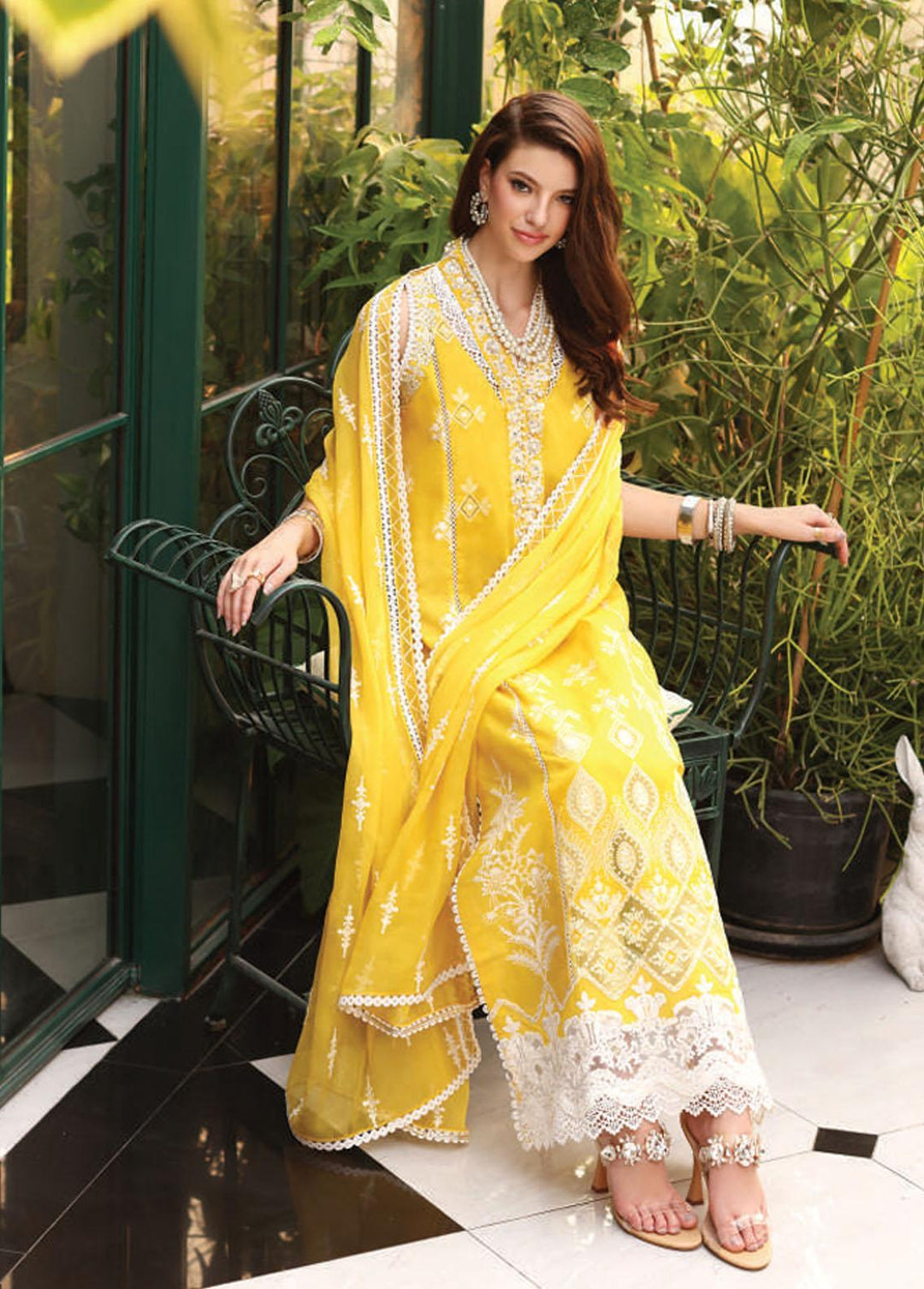 Noor by Saadia Asad Embroidered Lawn Suits Unstitched 3 Piece NSA23E D8 - Eid Collection