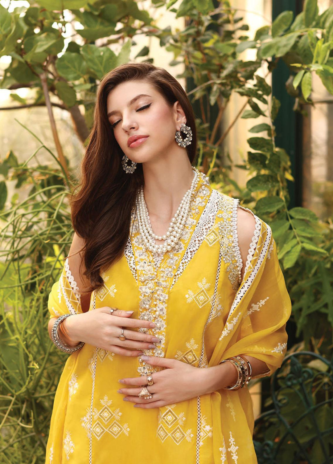 Noor by Saadia Asad Embroidered Lawn Suits Unstitched 3 Piece NSA23E D8 - Eid Collection
