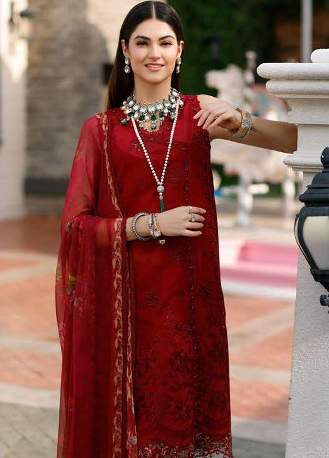 Noor By Saadia Asad Embroidered Lawn Suits Unstitched 3 Piece NSA23ESL D1 Naira - Eid Collection