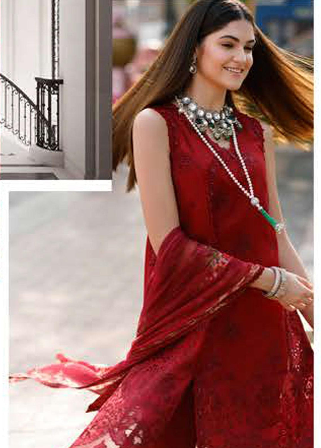 Noor By Saadia Asad Embroidered Lawn Suits Unstitched 3 Piece NSA23ESL D1 Naira - Eid Collection