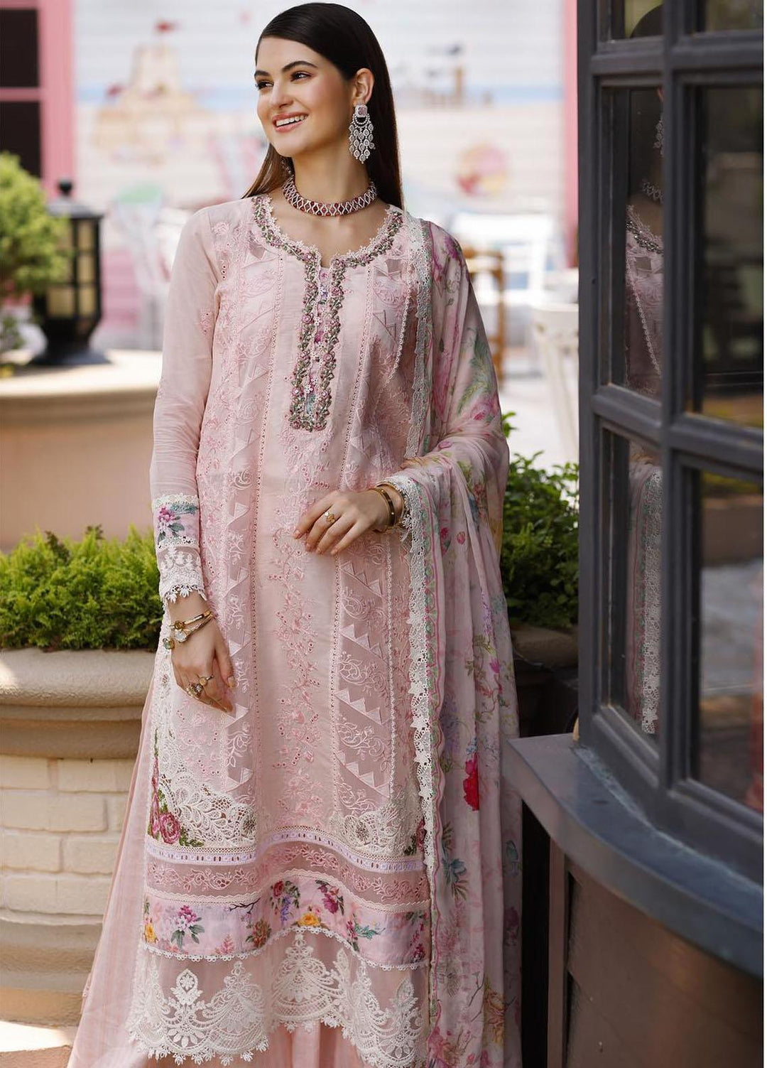 Noor By Saadia Asad Embroidered Lawn Suits Unstitched 3 Piece NSA23ESL D10 Sial - Eid Collection