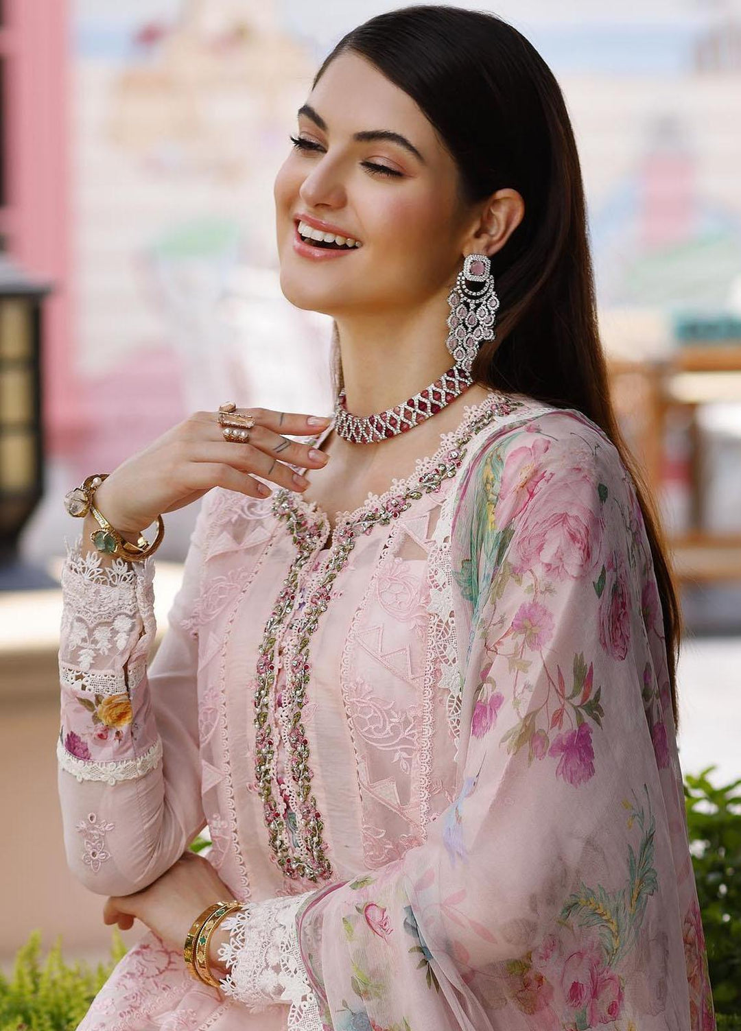 Noor By Saadia Asad Embroidered Lawn Suits Unstitched 3 Piece NSA23ESL D10 Sial - Eid Collection