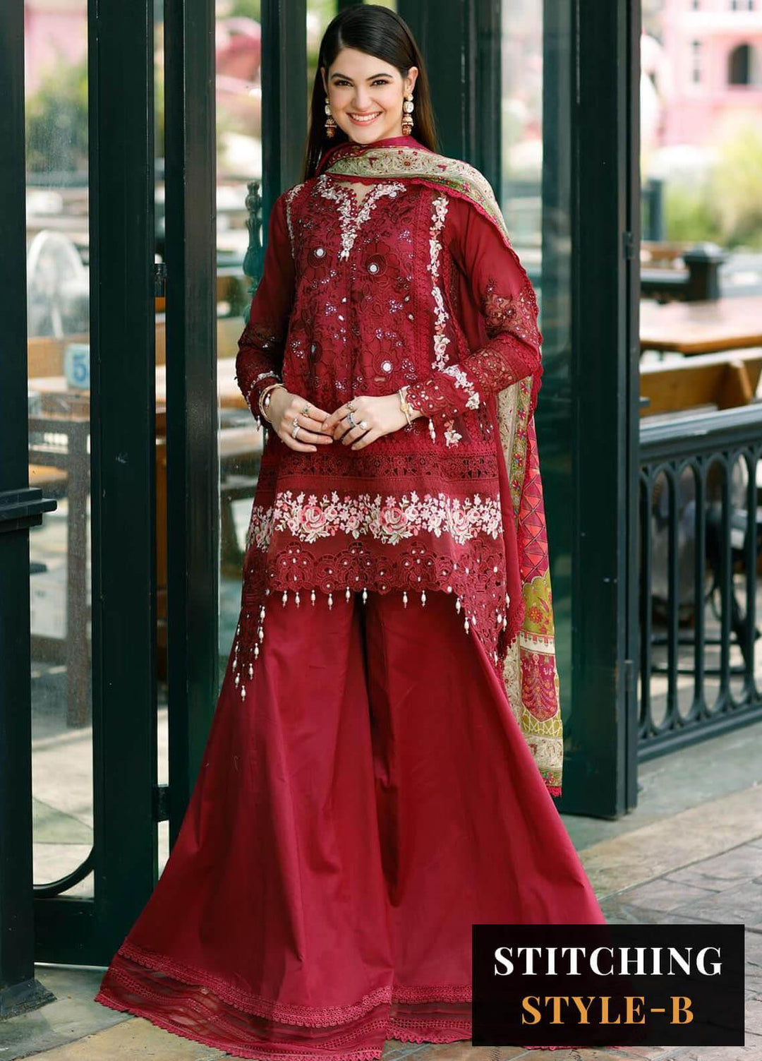 Noor By Saadia Asad Embroidered Lawn Suits Unstitched 3 Piece NSA23ESL D12 Elara - Eid Collection