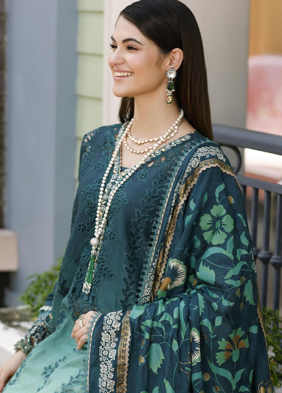Noor By Saadia Asad Embroidered Lawn Suits Unstitched 3 Piece NSA23ESL D3 Zalia - Eid Collection