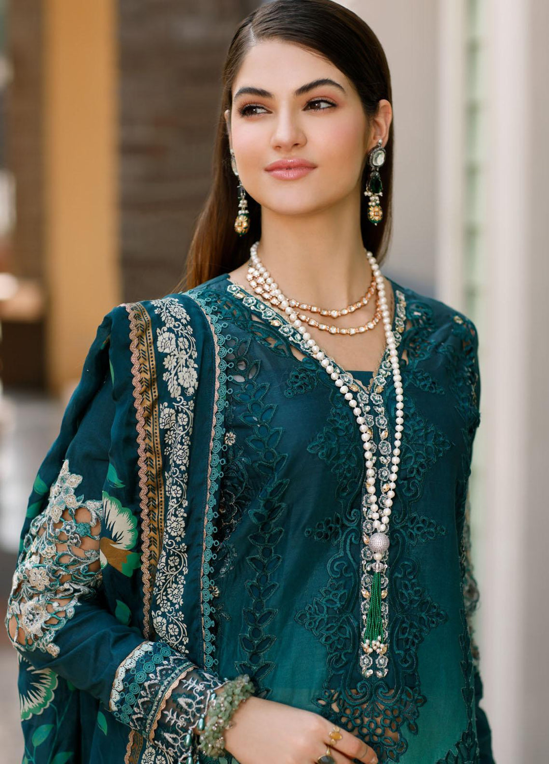 Noor By Saadia Asad Embroidered Lawn Suits Unstitched 3 Piece NSA23ESL D3 Zalia - Eid Collection