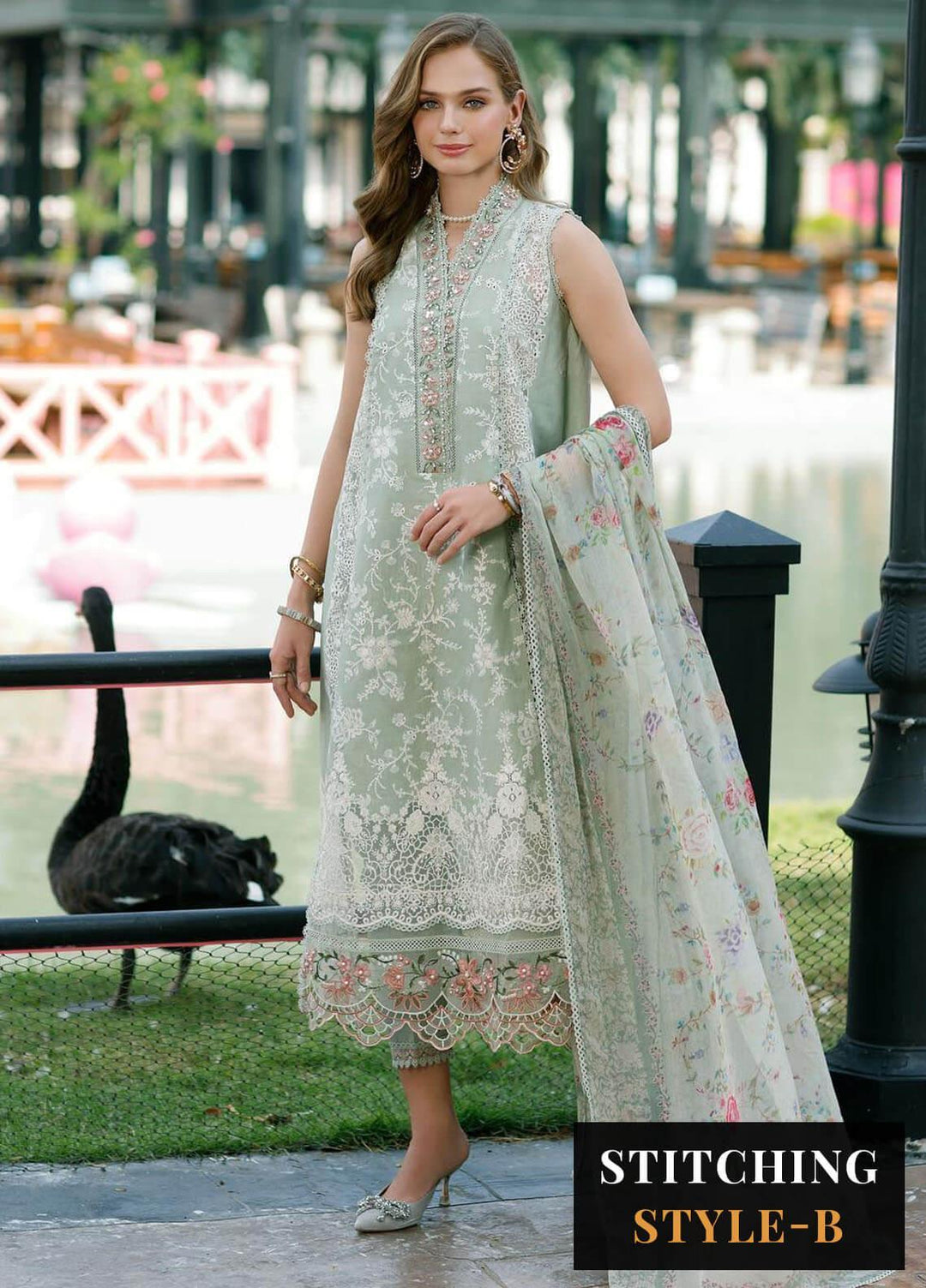 Noor By Saadia Asad Embroidered Lawn Suits Unstitched 3 Piece NSA23ESL D5 Sabeena - Eid Collection