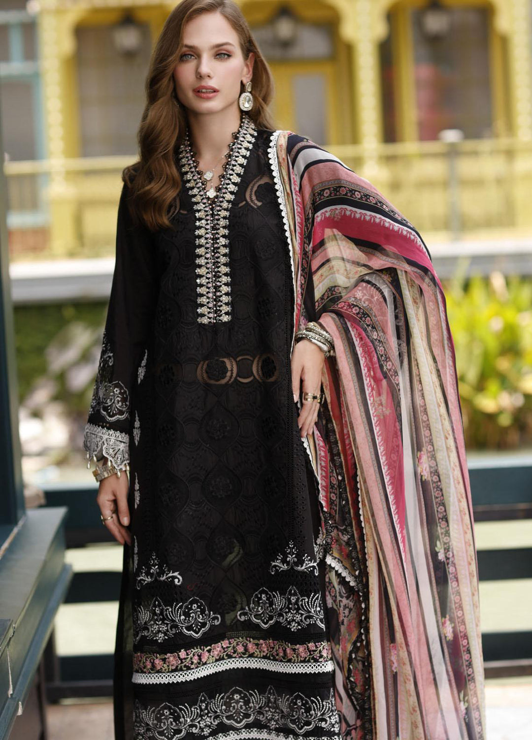 Noor By Saadia Asad Embroidered Lawn Suits Unstitched 3 Piece NSA23ESL D6 Fiya - Eid Collection