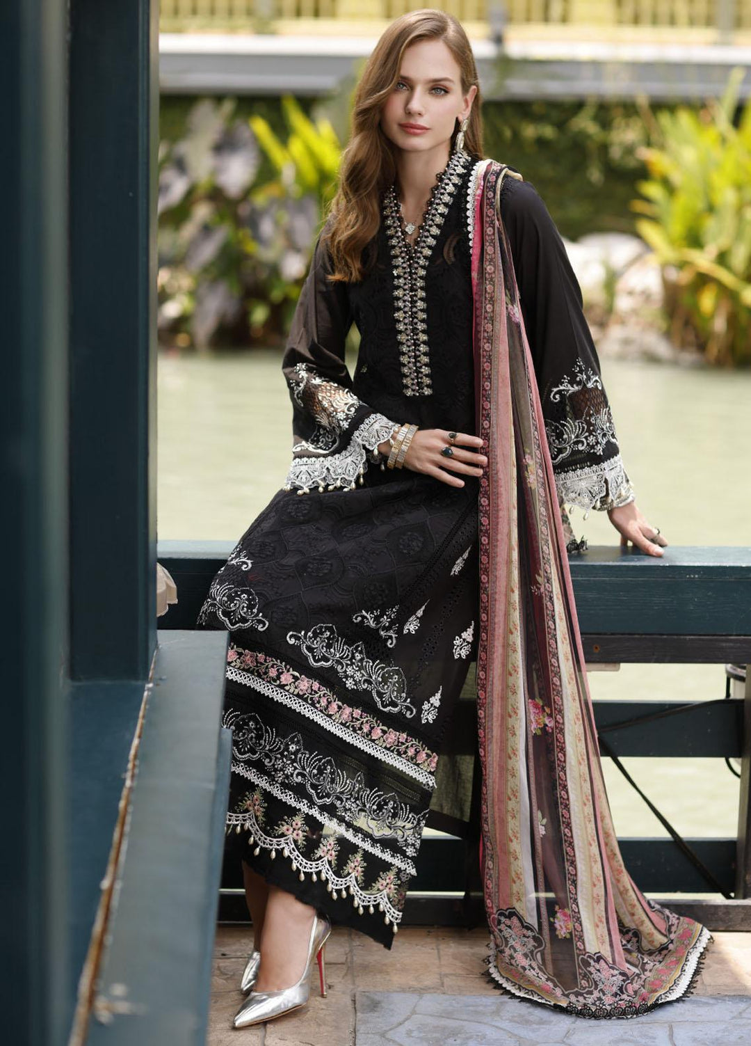 Noor By Saadia Asad Embroidered Lawn Suits Unstitched 3 Piece NSA23ESL D6 Fiya - Eid Collection