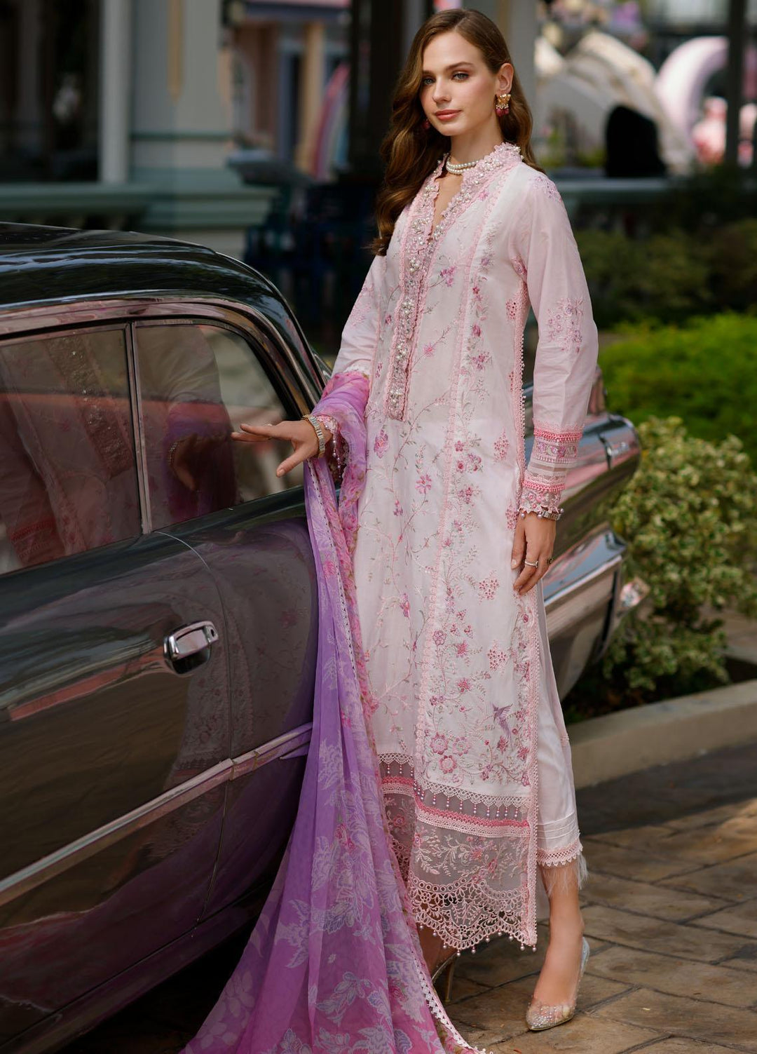 Noor By Saadia Asad Embroidered Lawn Suits Unstitched 3 Piece NSA23ESL D7 Fauna - Eid Collection