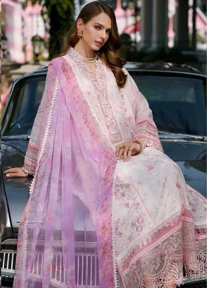 Noor By Saadia Asad Embroidered Lawn Suits Unstitched 3 Piece NSA23ESL D7 Fauna - Eid Collection