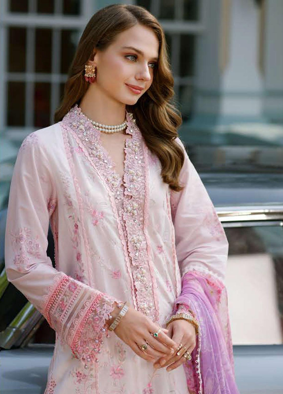 Noor By Saadia Asad Embroidered Lawn Suits Unstitched 3 Piece NSA23ESL D7 Fauna - Eid Collection