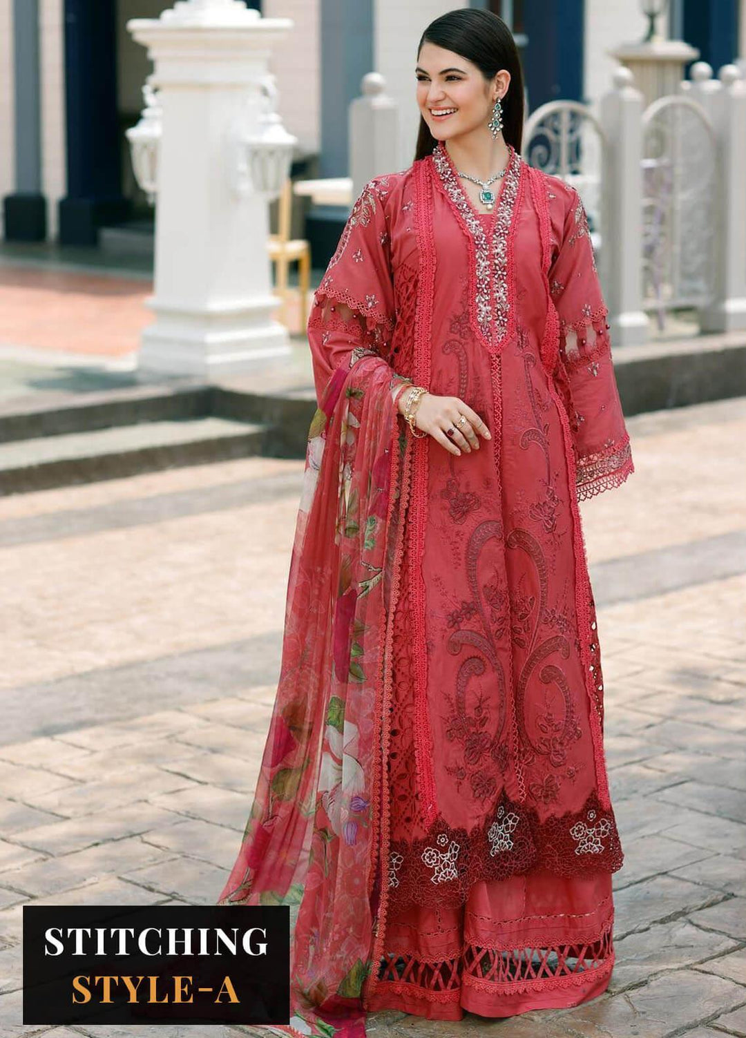 Noor By Saadia Asad Embroidered Lawn Suits Unstitched 3 Piece NSA23ESL D8 Liana - Eid Collection
