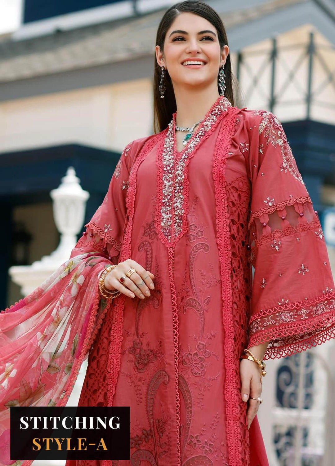 Noor By Saadia Asad Embroidered Lawn Suits Unstitched 3 Piece NSA23ESL D8 Liana - Eid Collection