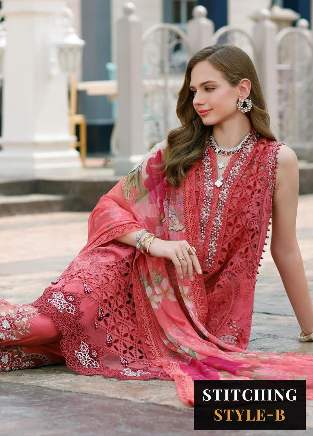 Noor By Saadia Asad Embroidered Lawn Suits Unstitched 3 Piece NSA23ESL D8 Liana - Eid Collection