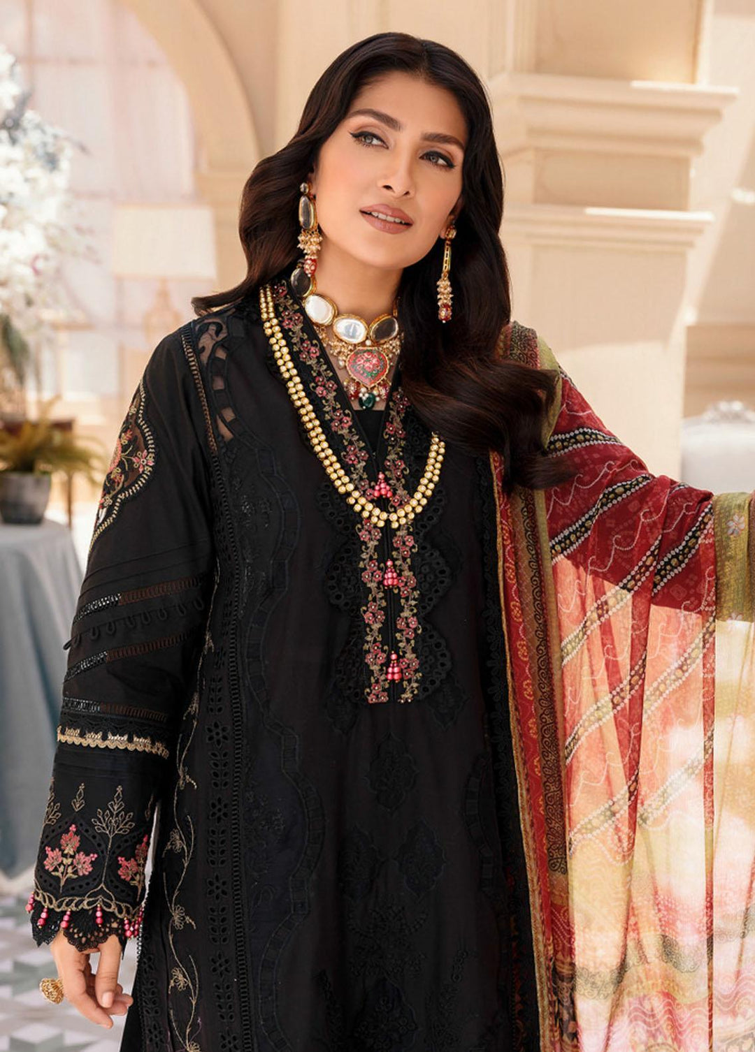 Noor by Saadia Asad Embroidered Lawn Suits Unstitched 3 Piece NSA22L D1 - Eid Collection