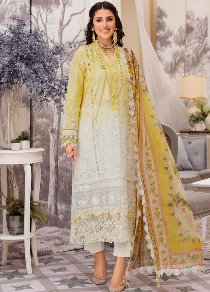 Noor by Saadia Asad Embroidered Lawn Suits Unstitched 3 Piece NSA22L D11 - Eid Collection