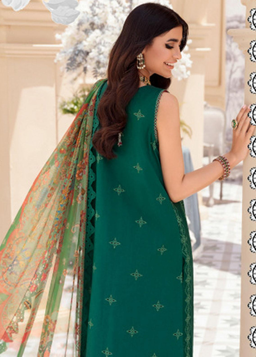 Noor by Saadia Asad Embroidered Lawn Suits Unstitched 3 Piece NSA22L D3 - Eid Collection