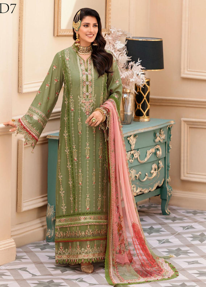 Noor by Saadia Asad Embroidered Lawn Suits Unstitched 3 Piece NSA22L D7 - Eid Collection