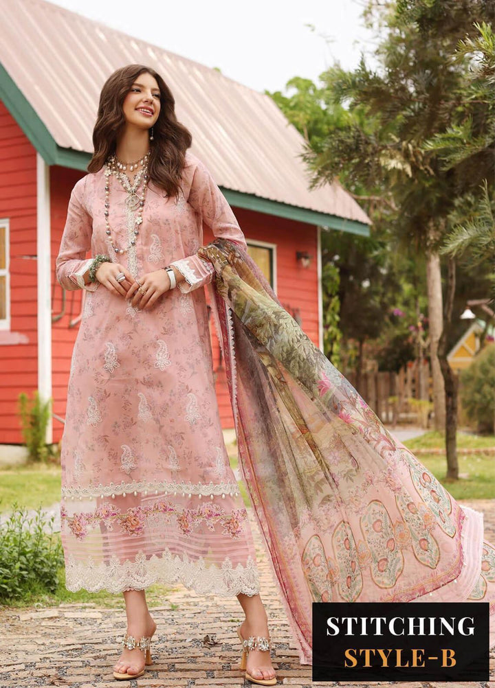 Noor by Saadia Asad Embroidered Lawn Suits Unstitched 3 Piece NSA23EP D1 Romila - Eid Collection