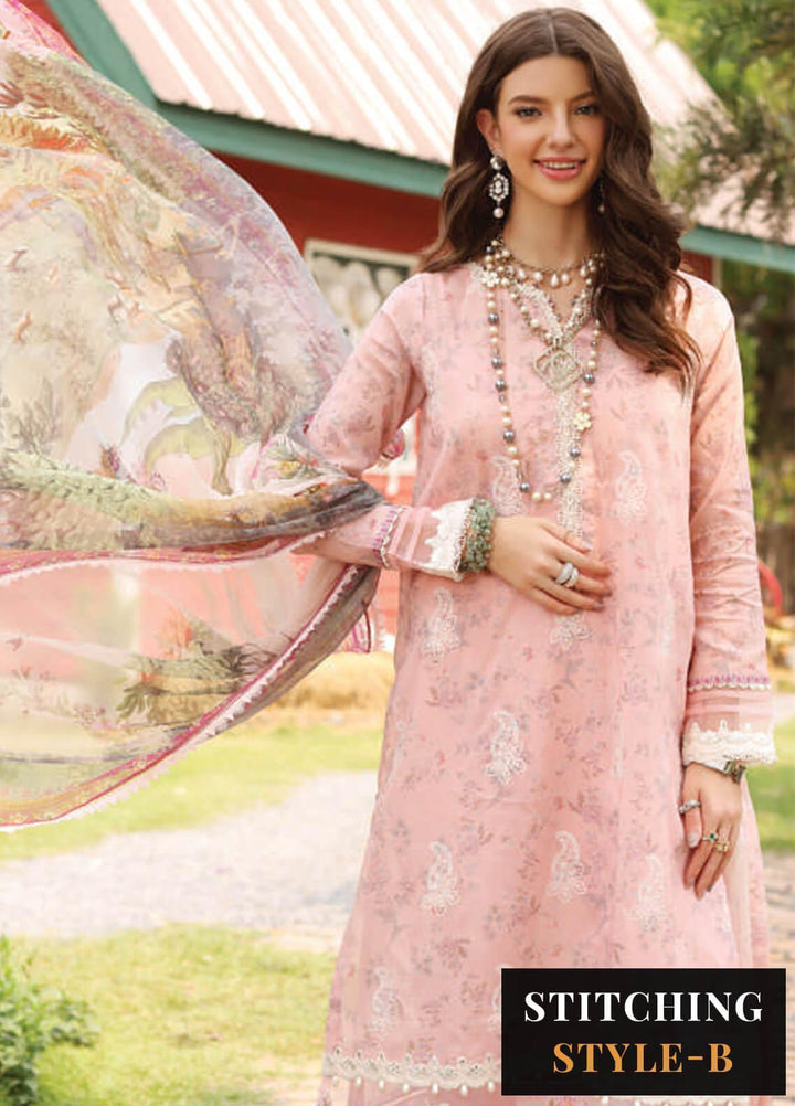Noor by Saadia Asad Embroidered Lawn Suits Unstitched 3 Piece NSA23EP D1 Romila - Eid Collection