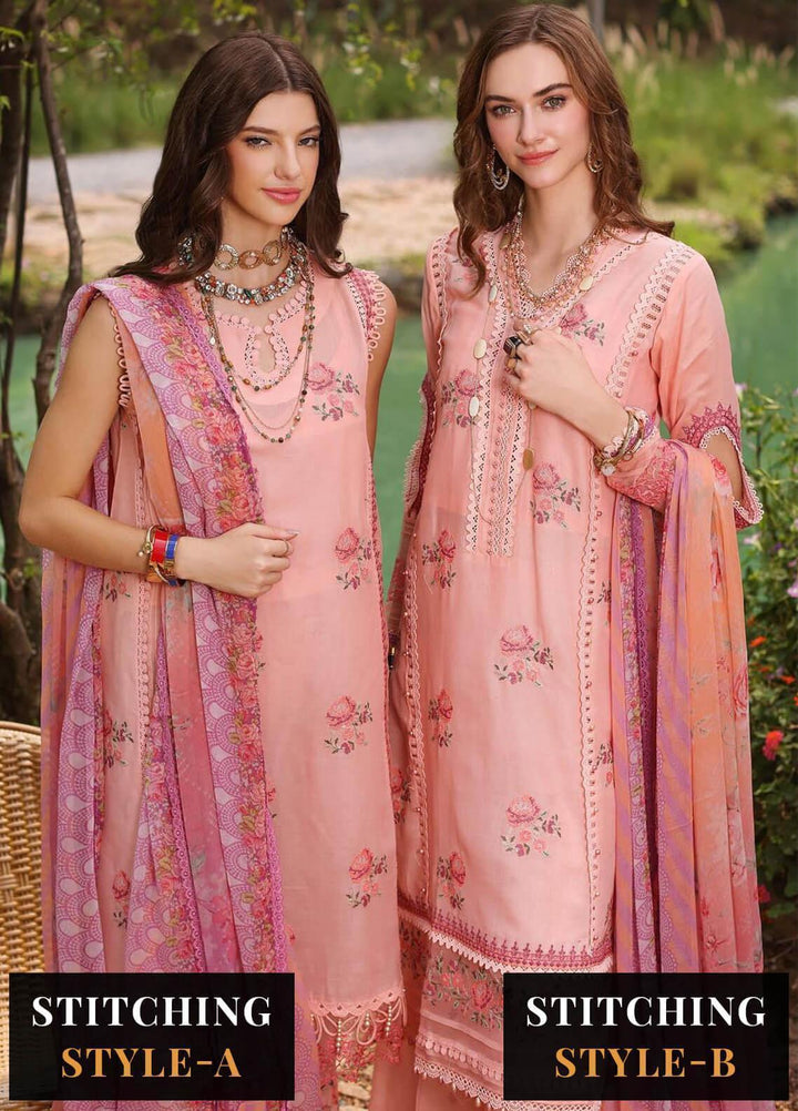 Noor by Saadia Asad Embroidered Lawn Suits Unstitched 3 Piece NSA23EP D6 Nora - Eid Collection