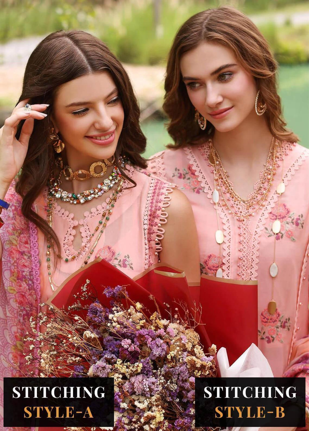 Noor by Saadia Asad Embroidered Lawn Suits Unstitched 3 Piece NSA23EP D6 Nora - Eid Collection