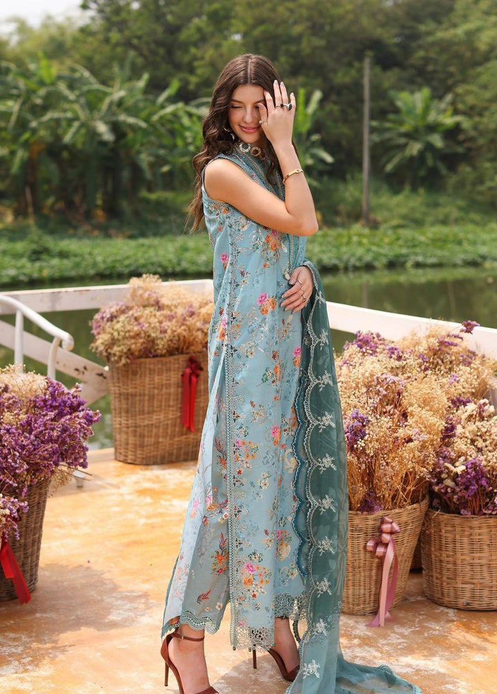 Noor by Saadia Asad Embroidered Lawn Suits Unstitched 3 Piece NSA23EP D7 Alaina - Eid Collection