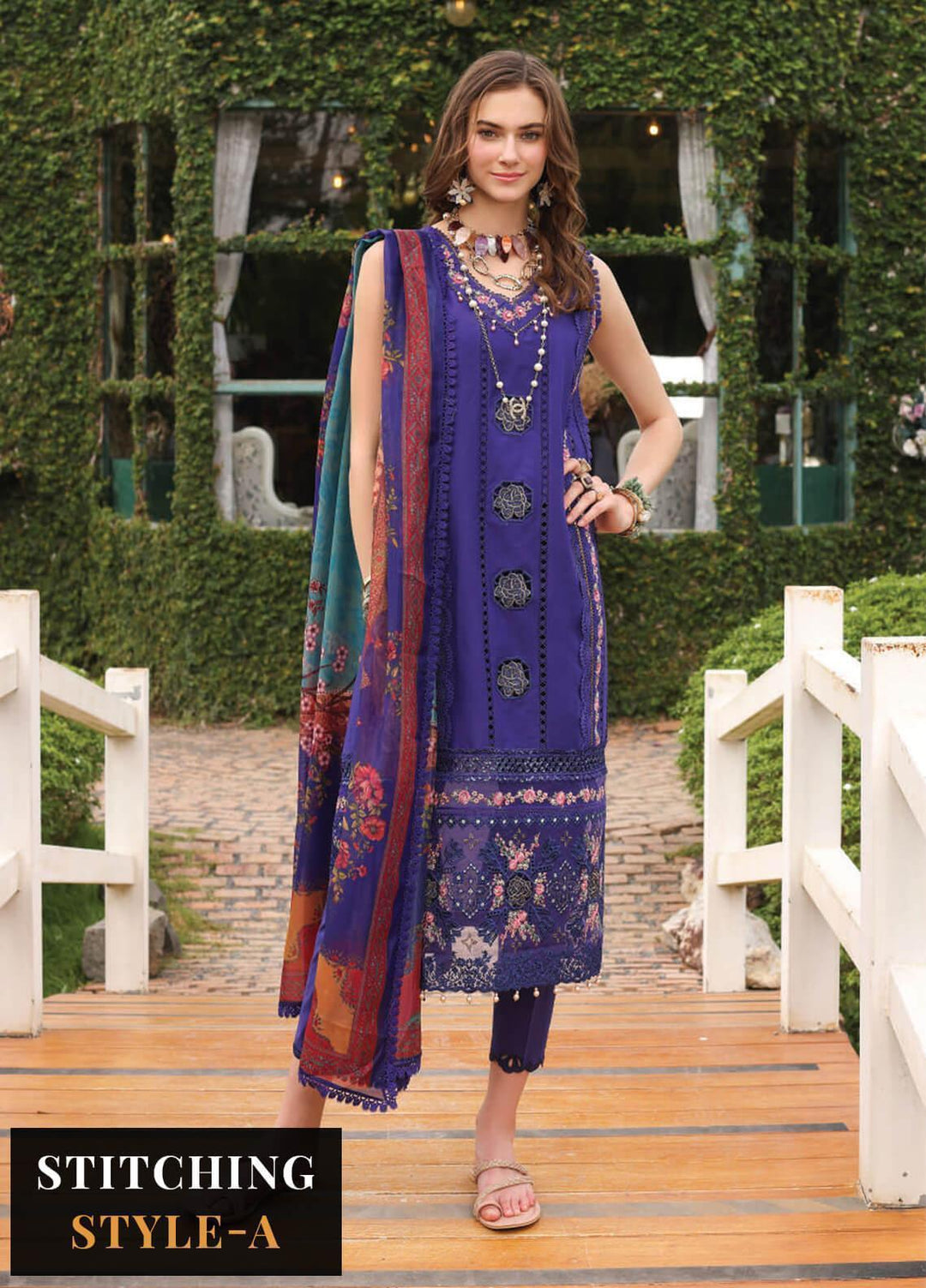 Noor by Saadia Asad Embroidered Lawn Suits Unstitched 3 Piece NSA23EP D8 Alysia - Eid Collection