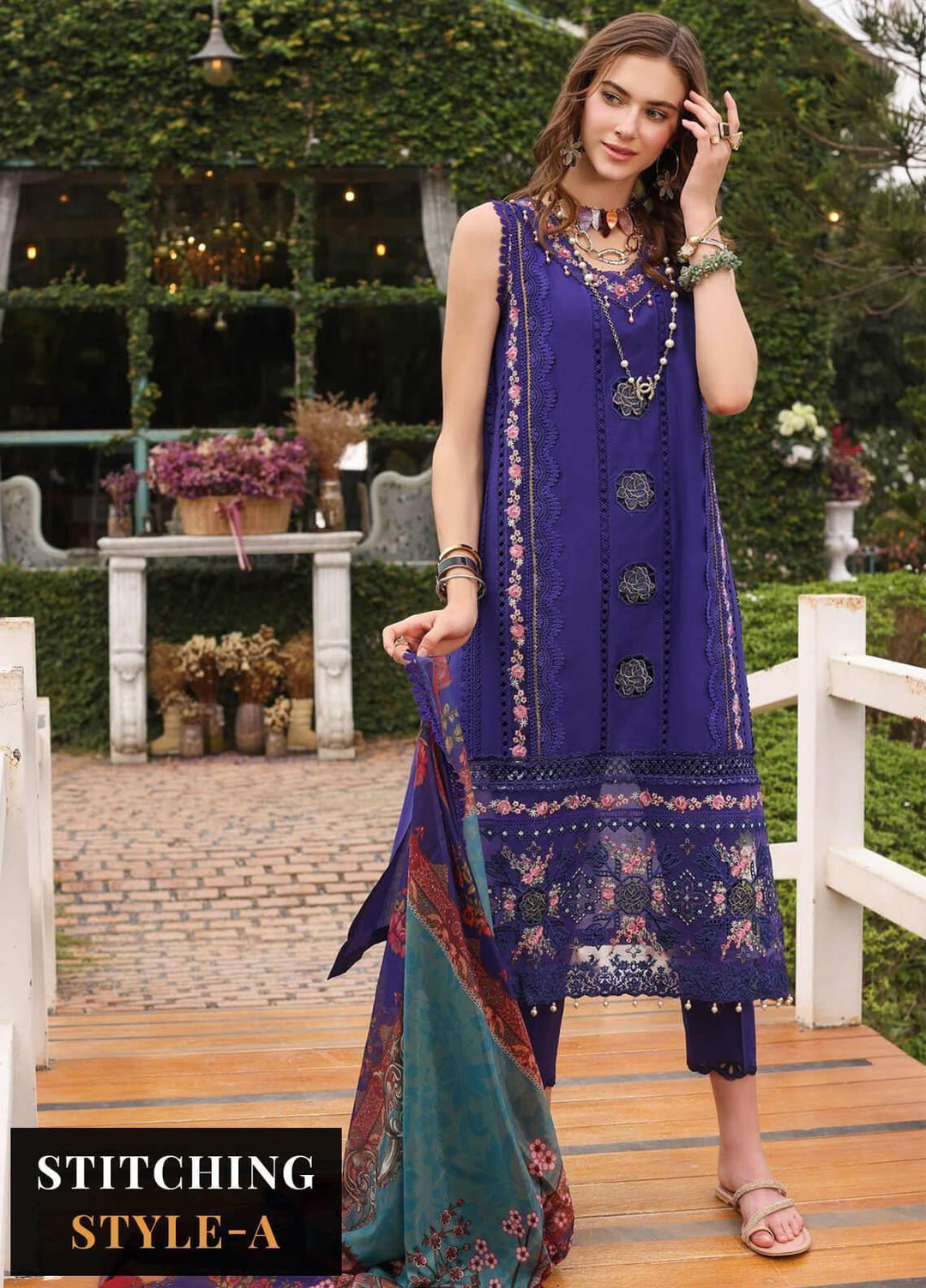 Noor by Saadia Asad Embroidered Lawn Suits Unstitched 3 Piece NSA23EP D8 Alysia - Eid Collection