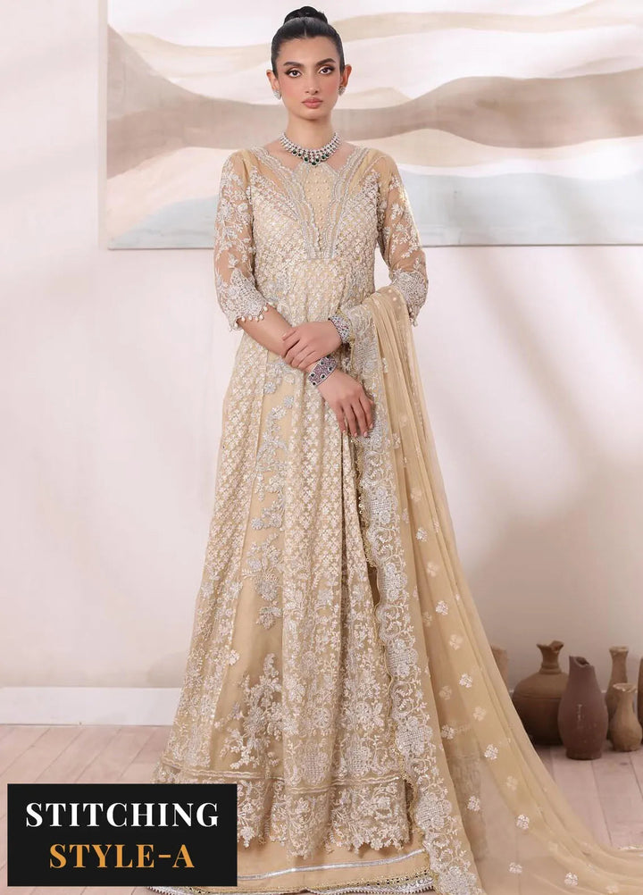 Noor By Saadia Asad Embroidered Chiffon Suit Unstitched 3 Piece NSA24CL D-01 Nura - Formal Collection