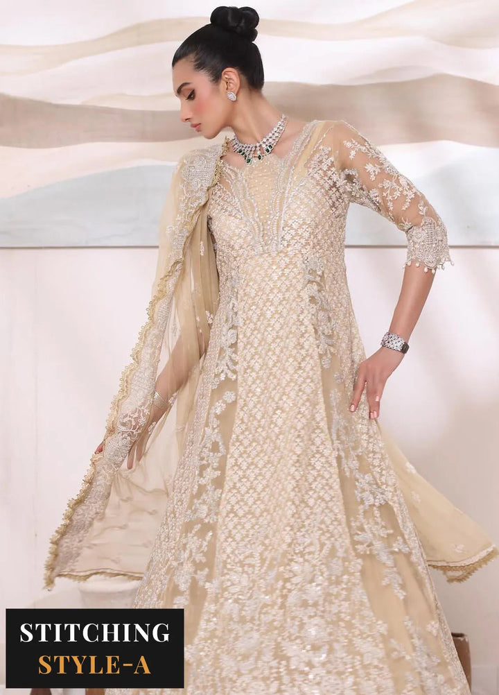 Noor By Saadia Asad Embroidered Chiffon Suit Unstitched 3 Piece NSA24CL D-01 Nura - Formal Collection