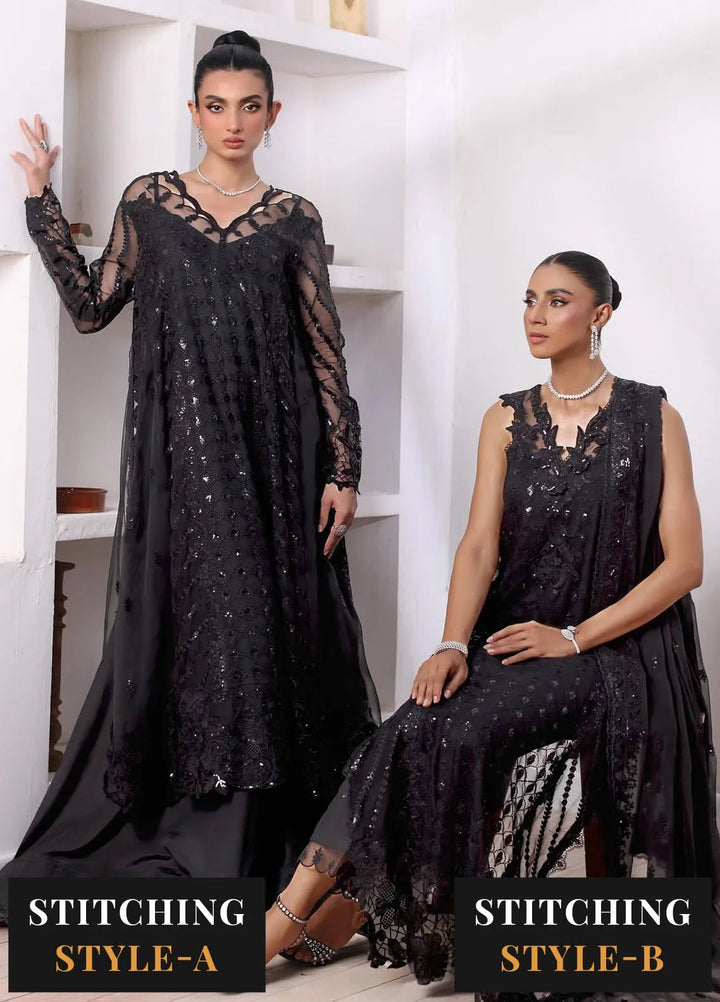 Noor By Saadia Asad Embroidered Chiffon Suit Unstitched 3 Piece NSA24CL D-04 Natalia - Formal Collection