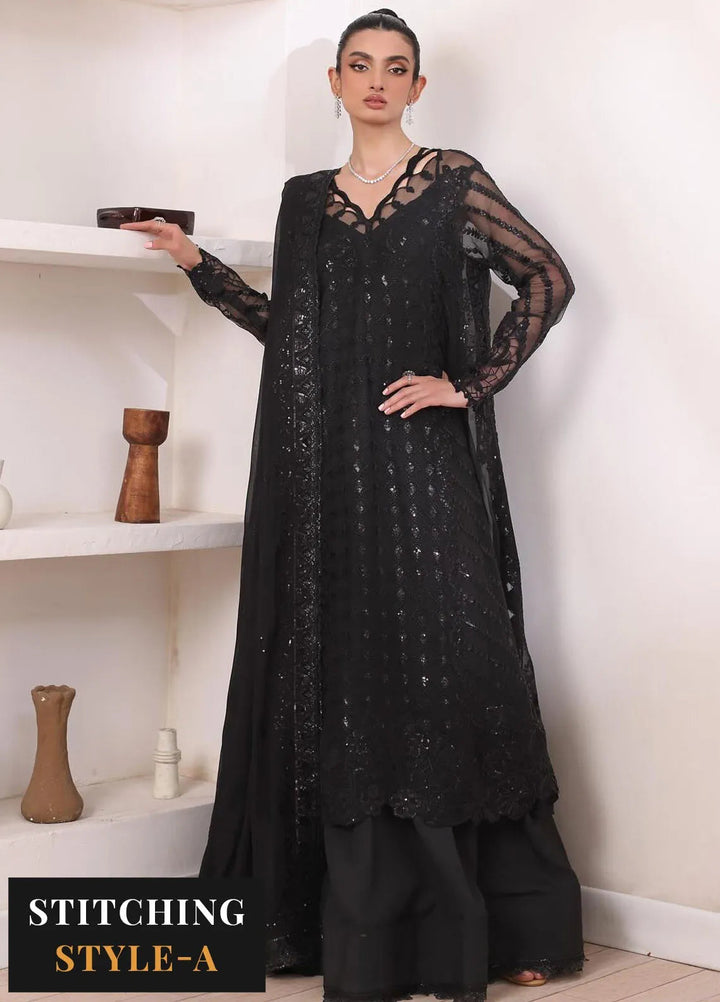 Noor By Saadia Asad Embroidered Chiffon Suit Unstitched 3 Piece NSA24CL D-04 Natalia - Formal Collection