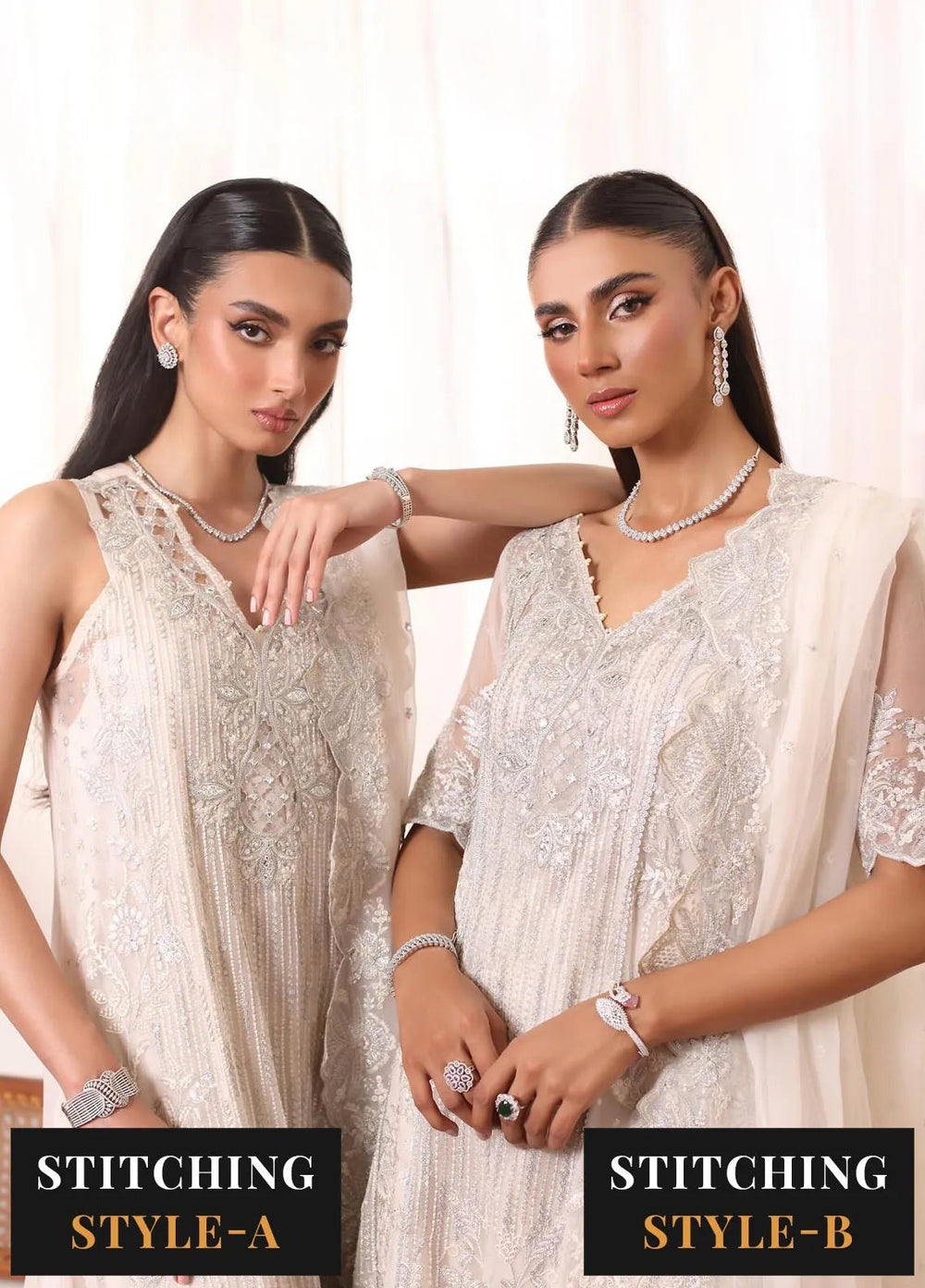 Noor By Saadia Asad Embroidered Chiffon Suit Unstitched 3 Piece NSA24CL D-05 Seliel - Formal Collection