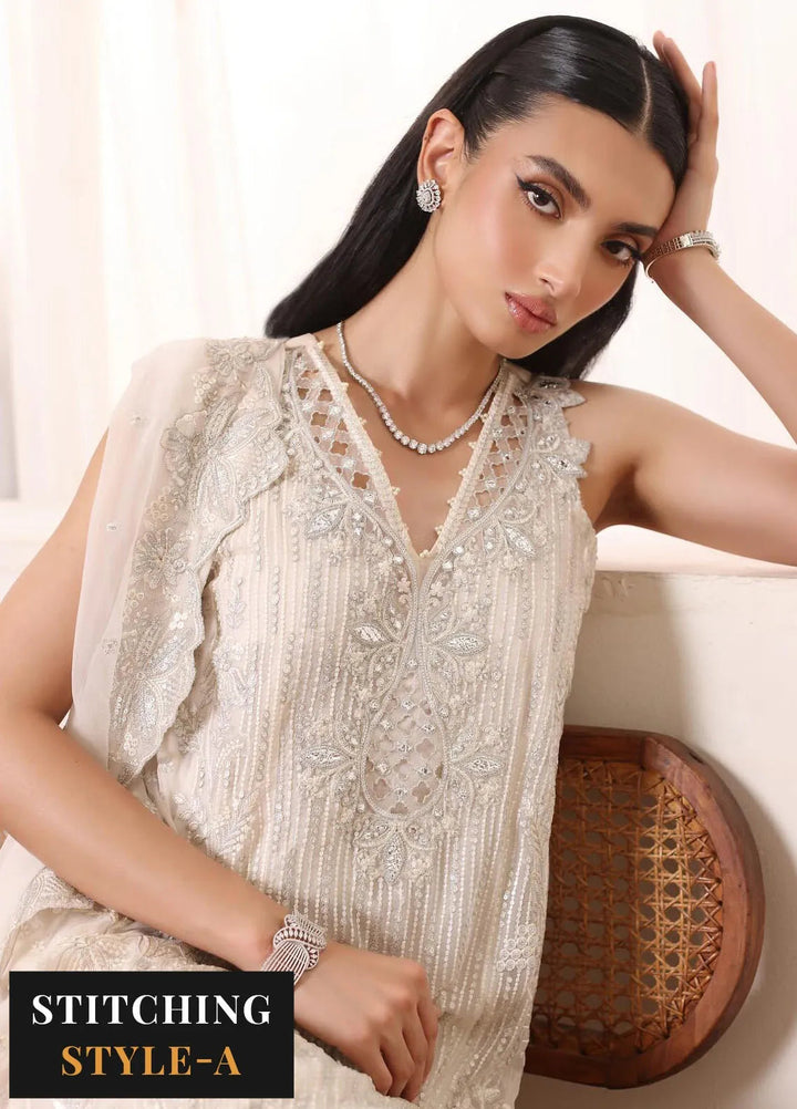 Noor By Saadia Asad Embroidered Chiffon Suit Unstitched 3 Piece NSA24CL D-05 Seliel - Formal Collection