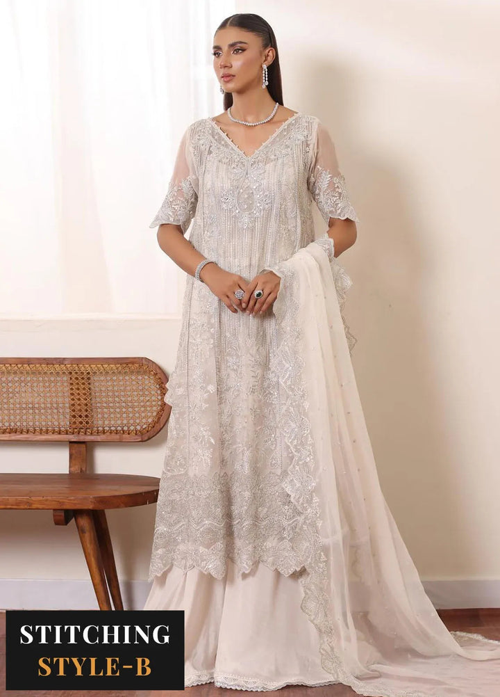 Noor By Saadia Asad Embroidered Chiffon Suit Unstitched 3 Piece NSA24CL D-05 Seliel - Formal Collection